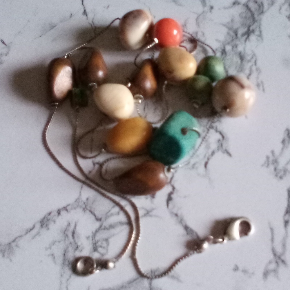 Long Multi-Colored Mixed Material Necklace - image 7